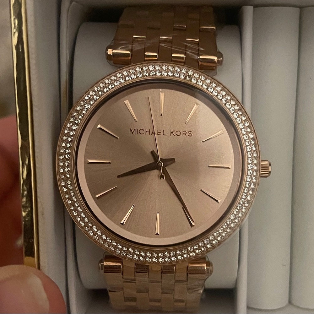 Michael kors Darci Rose Gold Dial Pave Bezel Ladies Watch